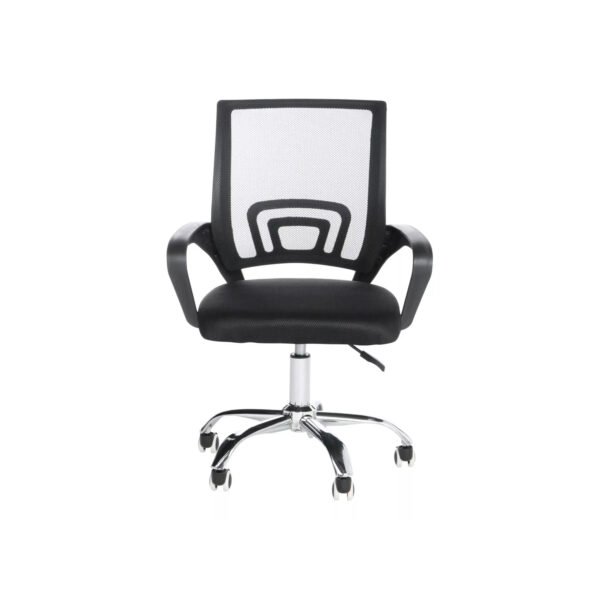 SILLA ESCRITORIO NEGRA APOYA BRAZOS MALLA ERGONOMICA