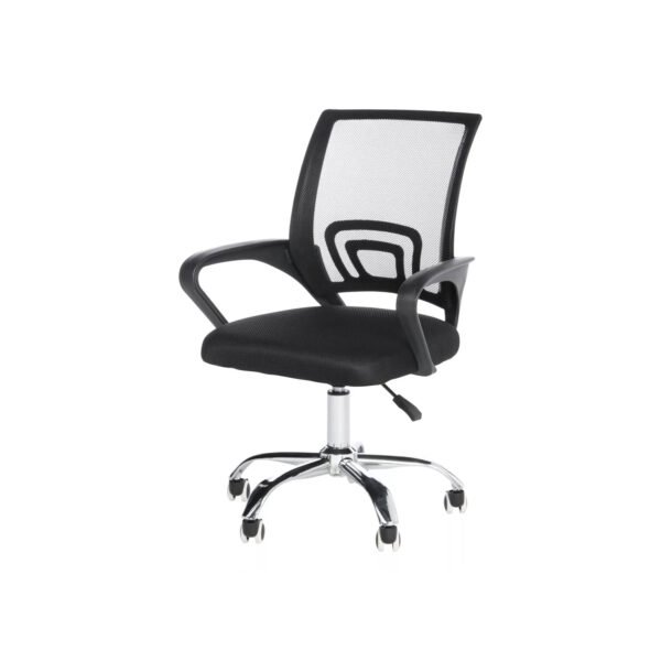 SILLA ESCRITORIO NEGRA APOYA BRAZOS MALLA ERGONOMICA - Imagen 2