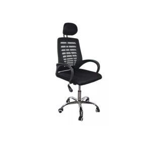 SILLA PARA OFICINA ESCRITORIO EJECUTIVO RESPALDO CON MALLA CON TAPIZADO DE TELA NEGRO