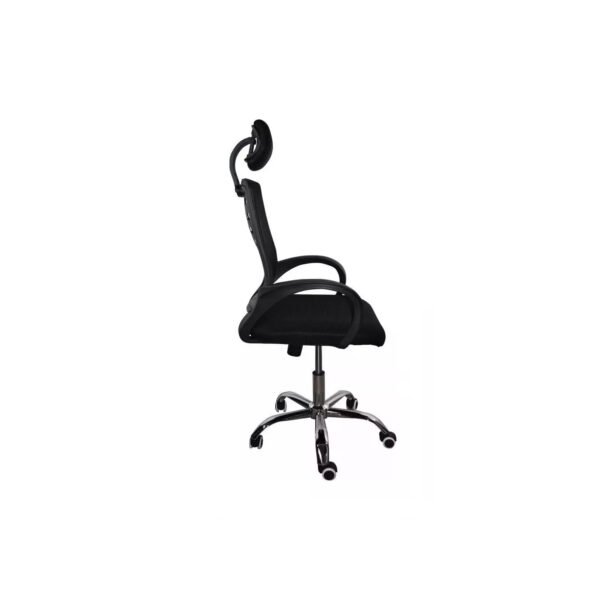SILLA PARA OFICINA ESCRITORIO EJECUTIVO RESPALDO CON MALLA CON TAPIZADO DE TELA NEGRO - Imagen 3
