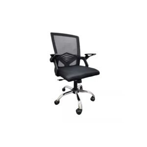 SILLA DE ESCRITORIO EJECUTIVO SILLA DE OFICINA CON RESPALDO DE MALLA BJ HOGAS NEGRA CON TAPIZADO DE TEJIDO Y MALLA