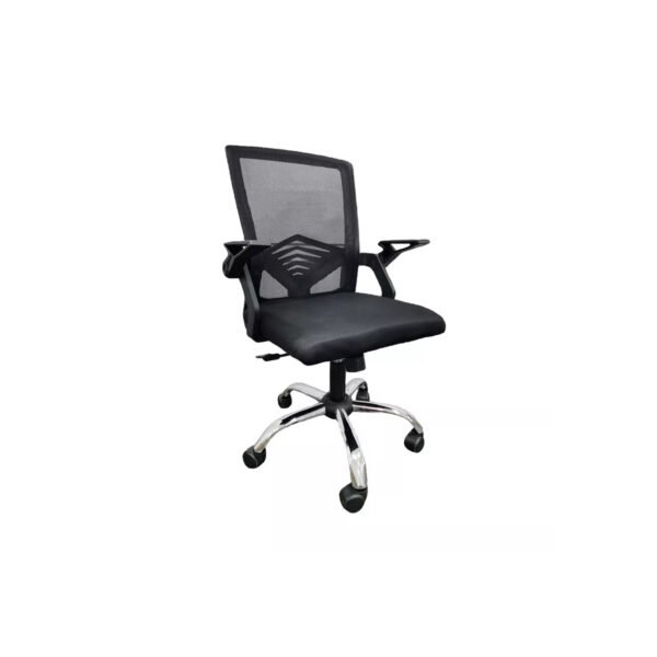 SILLA DE ESCRITORIO EJECUTIVO SILLA DE OFICINA CON RESPALDO DE MALLA BJ HOGAS NEGRA CON TAPIZADO DE TEJIDO Y MALLA