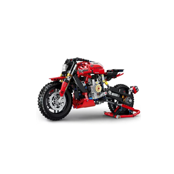 MOTOCICLETA DEPORTIVA DE BLOQUES ARMABLE ROJA - 620 PIEZAS - Imagen 3