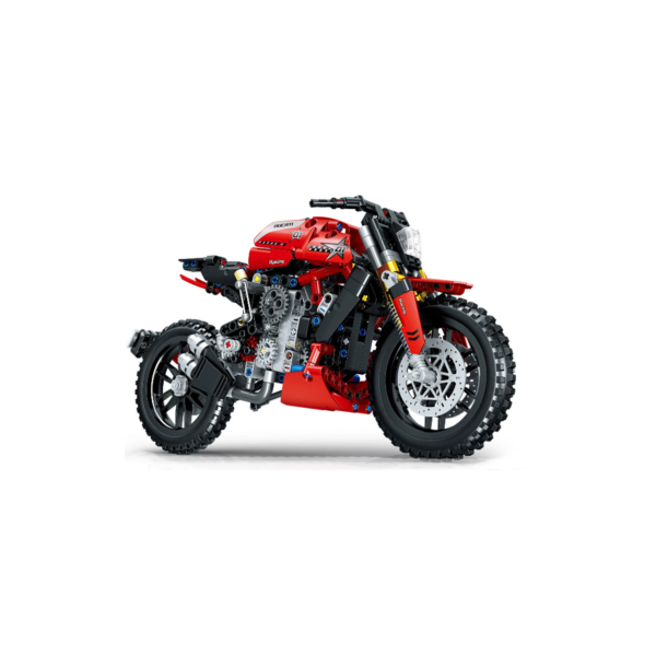 MOTOCICLETA DEPORTIVA DE BLOQUES ARMABLE ROJA - 620 PIEZAS - Imagen 4