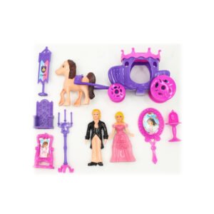 CASA DE MUÑECA CON ACCESORIOS Y CARRUAJE