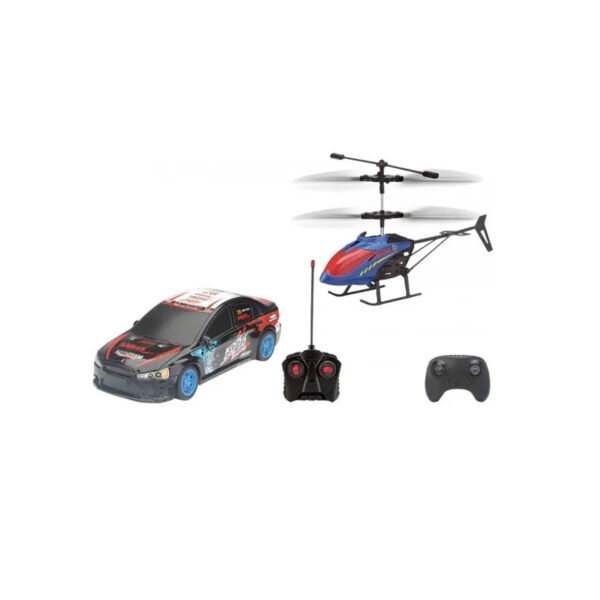 KIT JUEGO DE CARRERAS DE RALLY - AUTO CONTROL REMOTO +  HELICOPTERO - Imagen 2