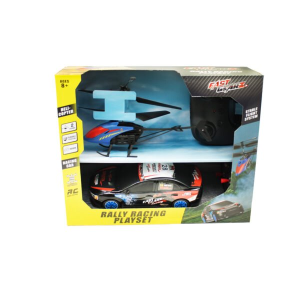 KIT JUEGO DE CARRERAS DE RALLY - AUTO CONTROL REMOTO +  HELICOPTERO - Imagen 7