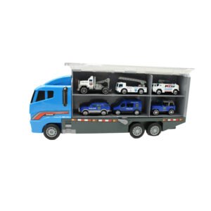 CAMION TRANSPORTE DE VEHICULOS A FRICCION - INCLUYE 12 AUTOS