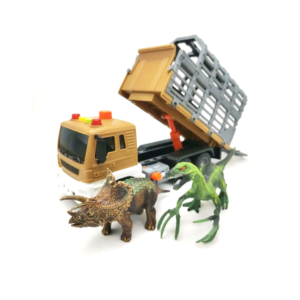 CAMION REMOLQUE JAULA CON LUZ Y SONIDO - INCLUYE DINOSAURIOS