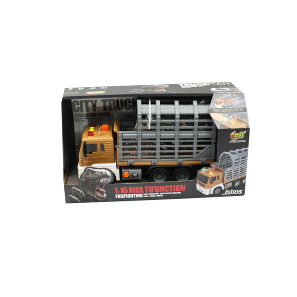 CAMION REMOLQUE JAULA CON LUZ Y SONIDO - INCLUYE DINOSAURIOS - Imagen 6