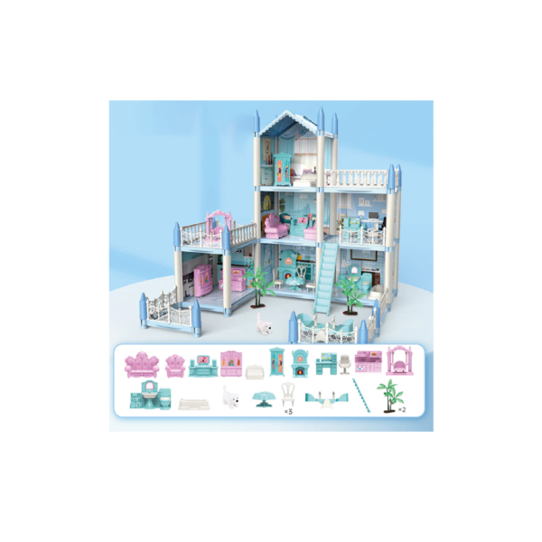 CASA DE MUÑECAS 3 PISOS - 52.1X40.6X47.6CM