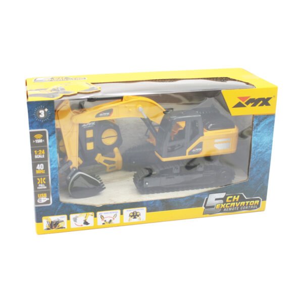EXCAVADORA CON LUZ CONTROL REMOTO DE 5 CANALES 40MHZ ESCALA 1:24 - Imagen 2