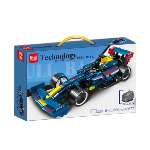 SET ARMABLE AUTO DE CARRERAS 293 PIEZAS AZUL. - Imagen 2