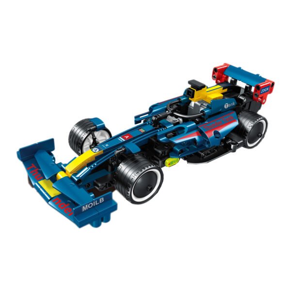 SET ARMABLE AUTO DE CARRERAS 293 PIEZAS AZUL.