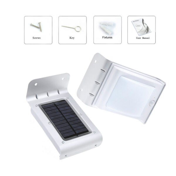 FOCO SOLAR EXTERIOR LED CON SENSOR DE MOVIMIENTO. CROMO. - Imagen 3