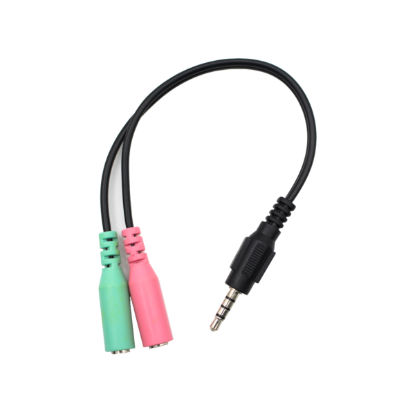 CABLE ADAPTADOR 3,5MM AUDIO MACHO DOBLE HEMBRA AURICULAR MIC - Imagen 2