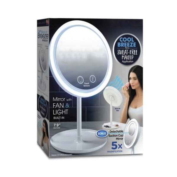 ESPEJO PARA MAQUILLAJE CON LUZ LED Y VENTILADOR - Imagen 5