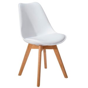 SILLA ESTILO EAMES ACOLCHADA BLANCA