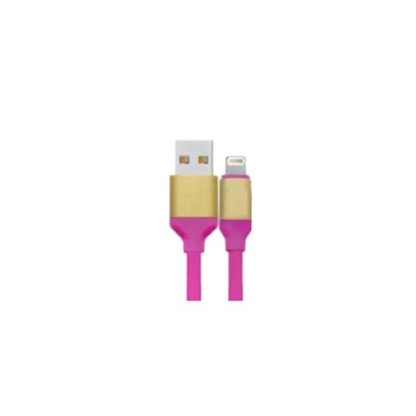 CABLE USB A LIGHTNING 1M COMPATIBLE CON CUALQUIER DISPOSITIVO. NEON PINK