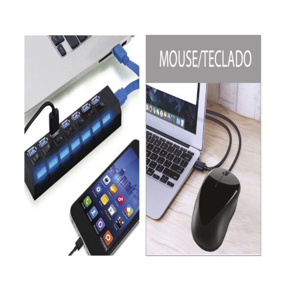 HUB 7 PUERTOS USB 2.0 - Imagen 3