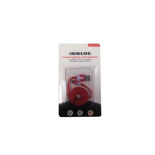 CABLE PLANO USB A LIGHTNING 100 CM APP RED - Imagen 2