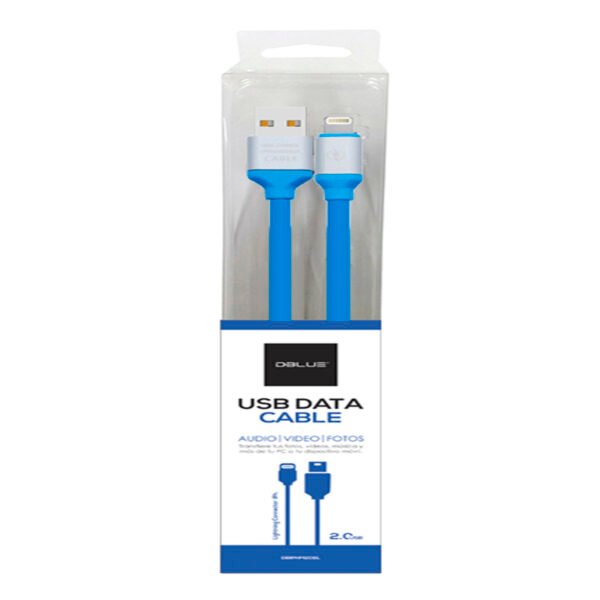 CABLE USB A LIGHTNING 1.2MTS. NEON BLUE - Imagen 2