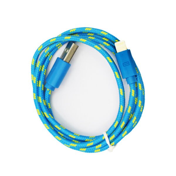 CABLE USB TEXTIL PARA IPHONE 5 /IPAD BLUE