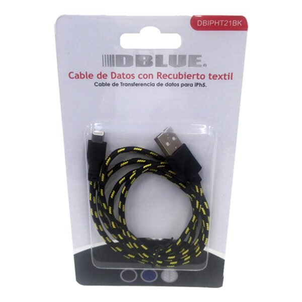 CABLE USB TEXTIL PARA IPHONE 5 /IPAD WHITE - Imagen 2