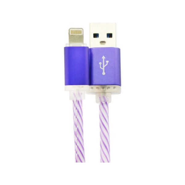 CABLE USB A LIGHTNING CON LUZ ROSADA, 50 CM, PINK