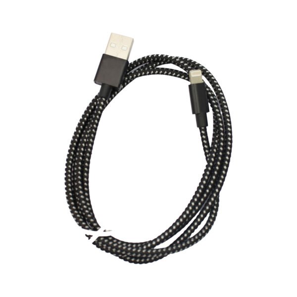 CABLE USB A LIGHTNING TRENZADO, 100CM APP, BLACK