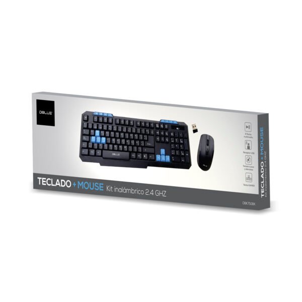 KIT TECLADO Y MOUSE INALAMBRICO  2.4GHZ USB WHITE - Imagen 8