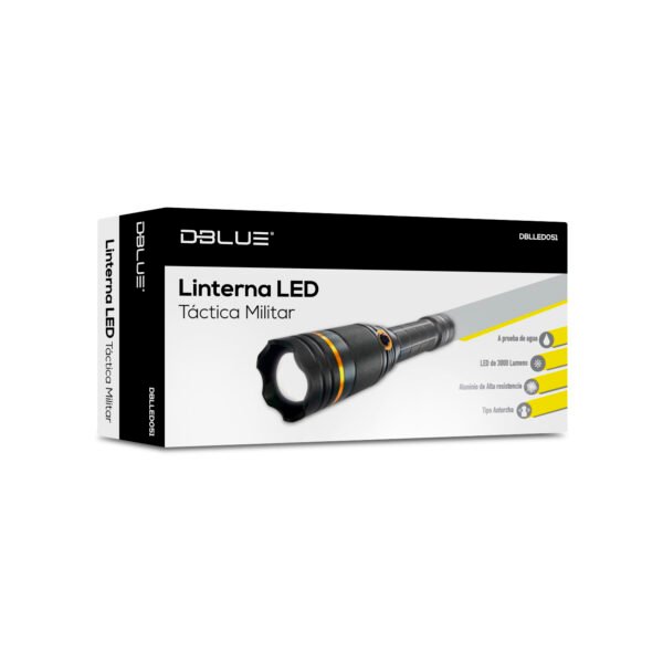 LINTERNA TACTICA CREE DE 3000 LUMENES GRAN POTENCIA. - Imagen 3