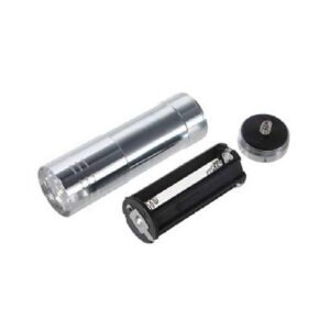 LINTERNA LED DE BOLSILLO, 9 BOMBILLAS, RESISTENTE AL AGUA, 3W, FUNCIONA CON 3 PILAS AAA.