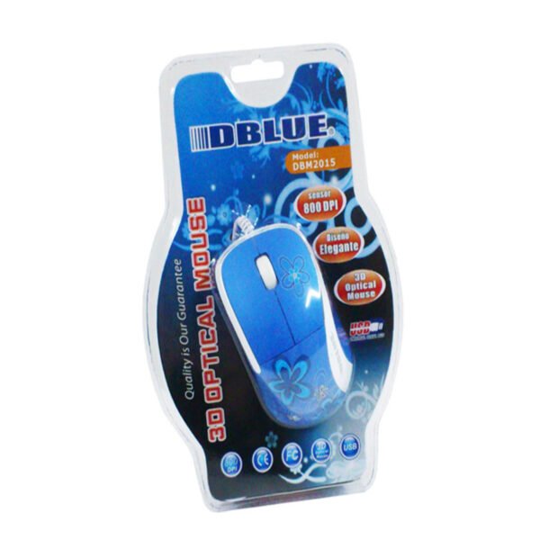 Mouse CON CABLE 800DPI USB -  BLUE/WHITE - Imagen 2