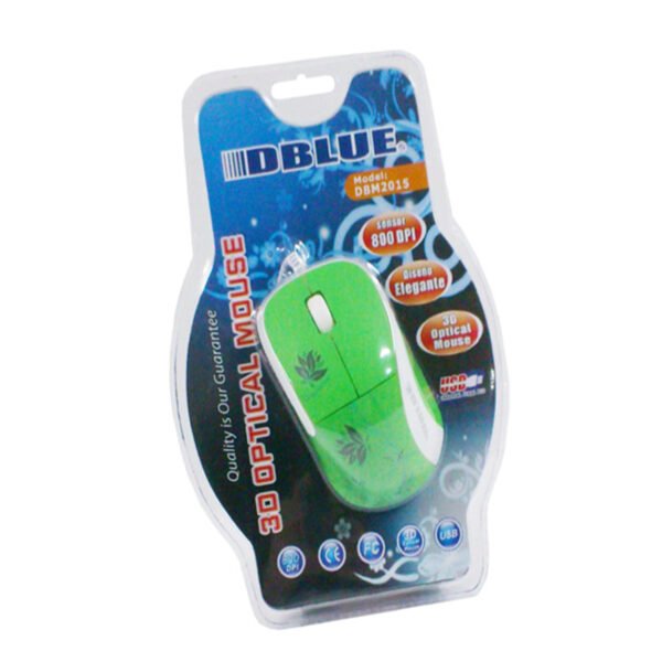 Mouse CON CABLE 800DPI USB - GREEN/WHITE - Imagen 2