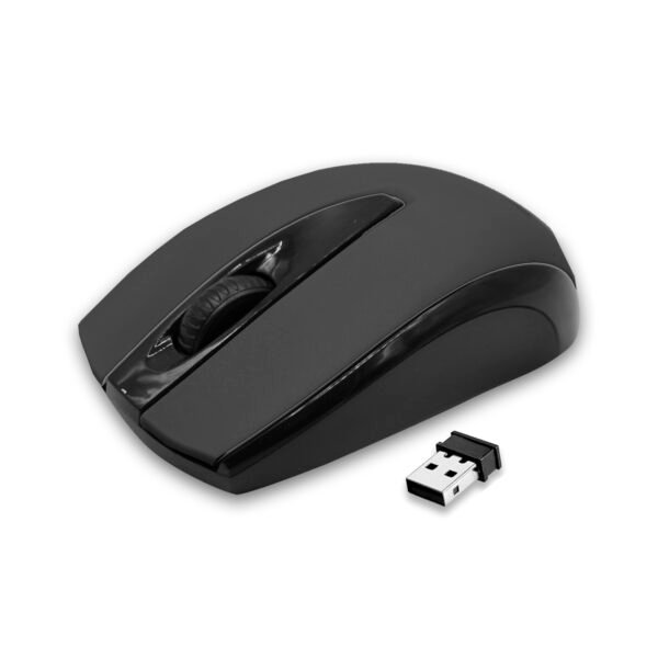 MOUSE INALAMBRICO OPTICO 3D, 1200 DPI, 2.4 GHZ, HASTA 10 MTS, DISEÑO ERGONOMICO. BLACK