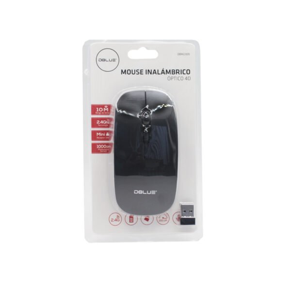 MOUSE OPTICO 4D, 2.4 GHZ, 10 MTS, DISEÑO ERGONOMICO, AHORRO DE BATERIA, RECEPTOR MINI USB. 1000DPI - WHITE - Imagen 2