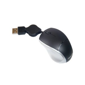 Mouse CABLE RETRACTIL USB 800DPI SILVER/BLACK