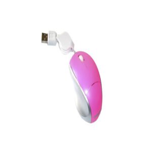 Mouse CABLE RETRACTIL USB 800DPI PINK/SILVER