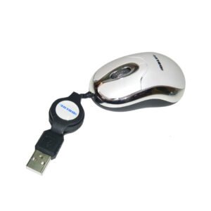 Mouse CABLE RETRACTIL USB 800DP WHITE/SILVER CROMADO