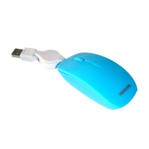 Mouse CABLE RETRACTIL OPTICO 800DPI USB - BLUE