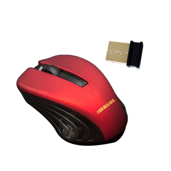 Mouse INALAMBRICO 2.4 GHZ 800DPI USB 3 BOTONES - RED