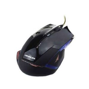 MOUSE PARA JUEGOS CON CABLE USB, RESOLUCION AJUSTABLE 800-2400DPI, LUZ LED AZUL, AGARRE DE SILICONA, DISEÑO ERGONOMICO. BLACK