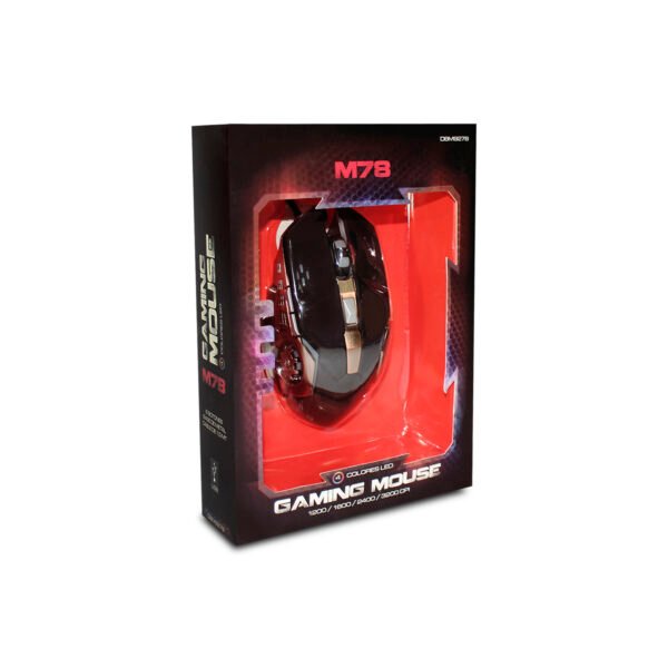 GAMING MOUSE 6 BOTONES METALICO CON 4 COLORES LED, 1200/1600/2400/3200 DPI - Imagen 4