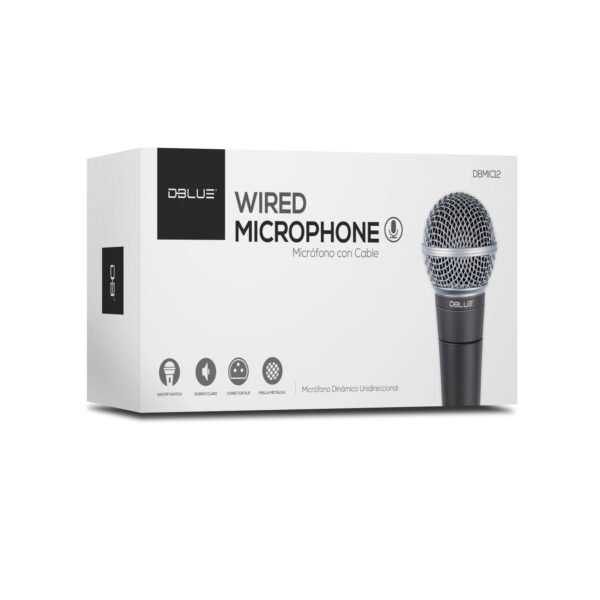 MICROFONO DINAMICO CARDIOIDE DBLUE, CLARO Y CALIDO, FILTRO ANTI-POP, CONEXION XLR, 50HZ-15KHZ. - Imagen 2