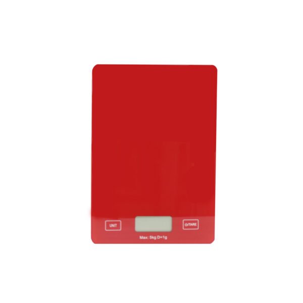 BALANZA PESA DIGITAL COCINA VIDRIO SLIM 5 KILOS RED - Imagen 5