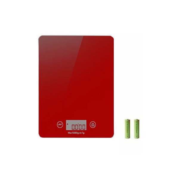 BALANZA PESA DIGITAL COCINA VIDRIO SLIM 5 KILOS RED - Imagen 3