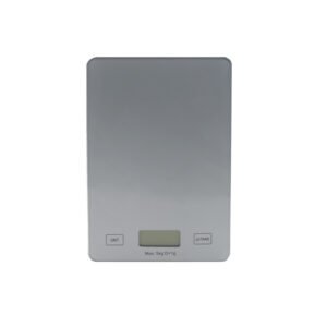 BALANZA PESA DIGITAL COCINA VIDRIO SLIM 5 KILOS. SILVER