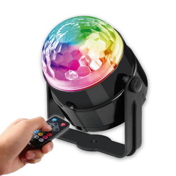 BOLA DE LUZ LED MULTICOLOR PARA FIESTAS CON CONTROL REMOTO