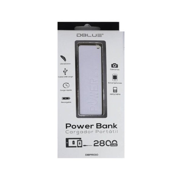 BATERIA PORTABLE DE 2400MAH PARA CELULARES/MP4/GPS COLOR BLUE - Imagen 2